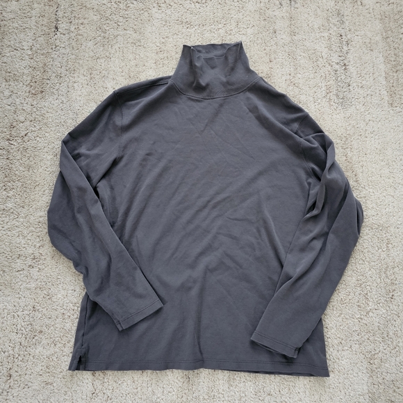 Robert Barakett Pima Cotton Grey Turtleneck M - Picture 2 of 2
